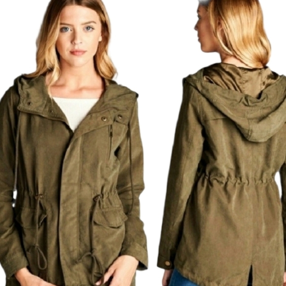 Boutique Jackets & Blazers - Olive Green Hooded Utility Jacket sz Small